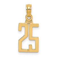 14k Polished Number 25 Pendant-NU25