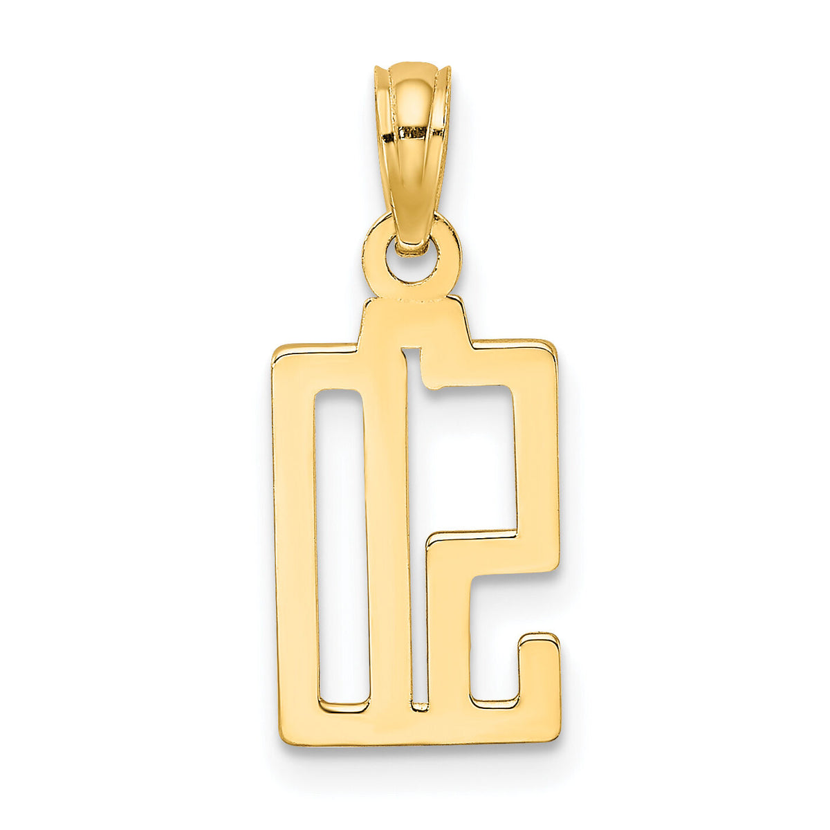 14k Polished Number 50 Pendant-NU50