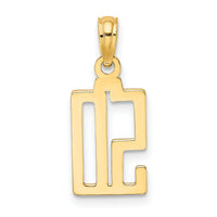14k Polished Number 50 Pendant-NU50