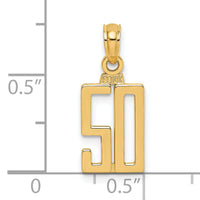 14k Polished Number 50 Pendant-NU50