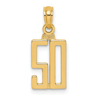 14k Polished Number 50 Pendant-NU50