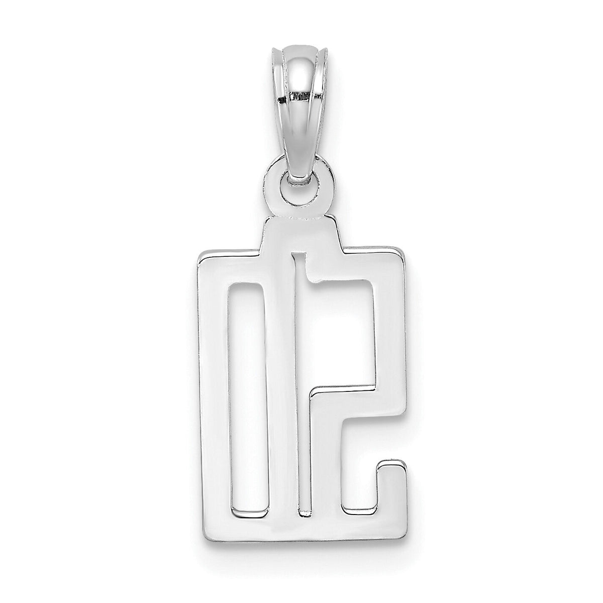 14kw Polished Number 50 Pendant-NU50W