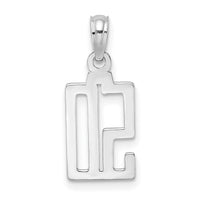 14kw Polished Number 50 Pendant-NU50W