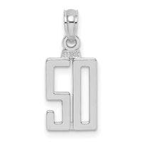 14kw Polished Number 50 Pendant-NU50W