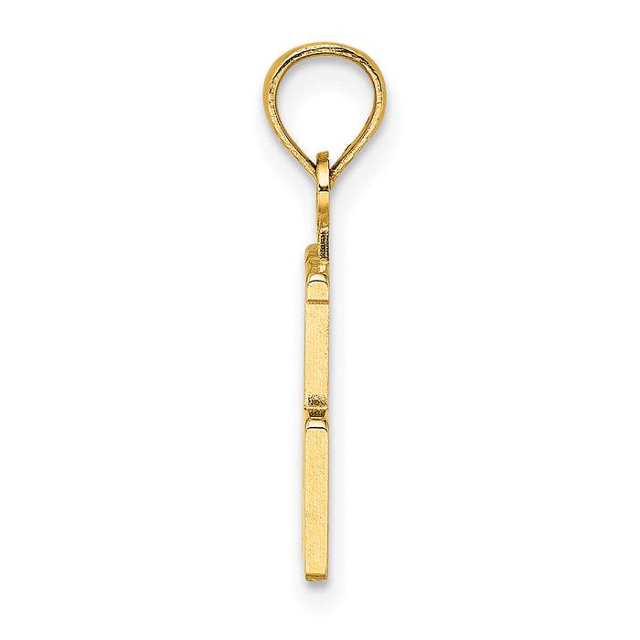 14k Polished Number 75 Pendant-NU75