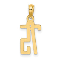 14k Polished Number 75 Pendant-NU75
