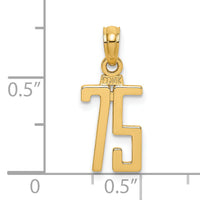 14k Polished Number 75 Pendant-NU75