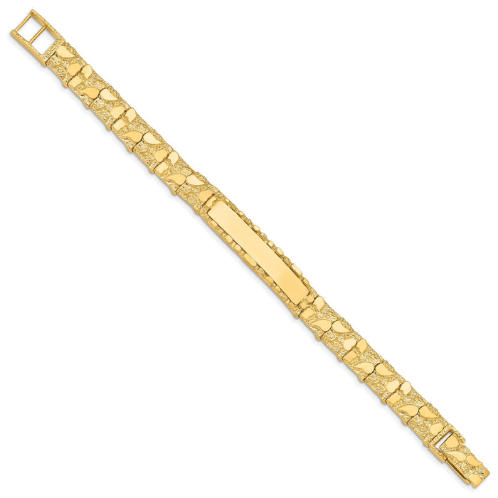14k 10.0mm Nugget ID Bracelet-NUGID10-8