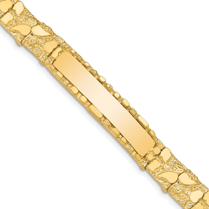 14k 10.0mm Nugget ID Bracelet-NUGID10-8