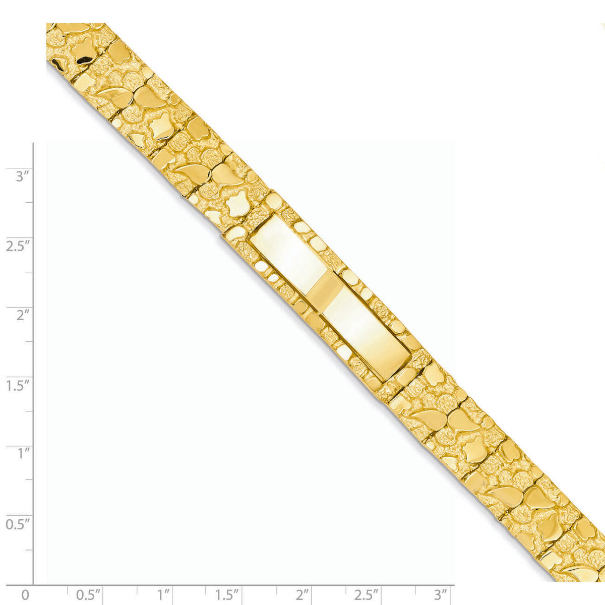 14k 12.0mm Nugget ID Bracelet-NUGID12-8