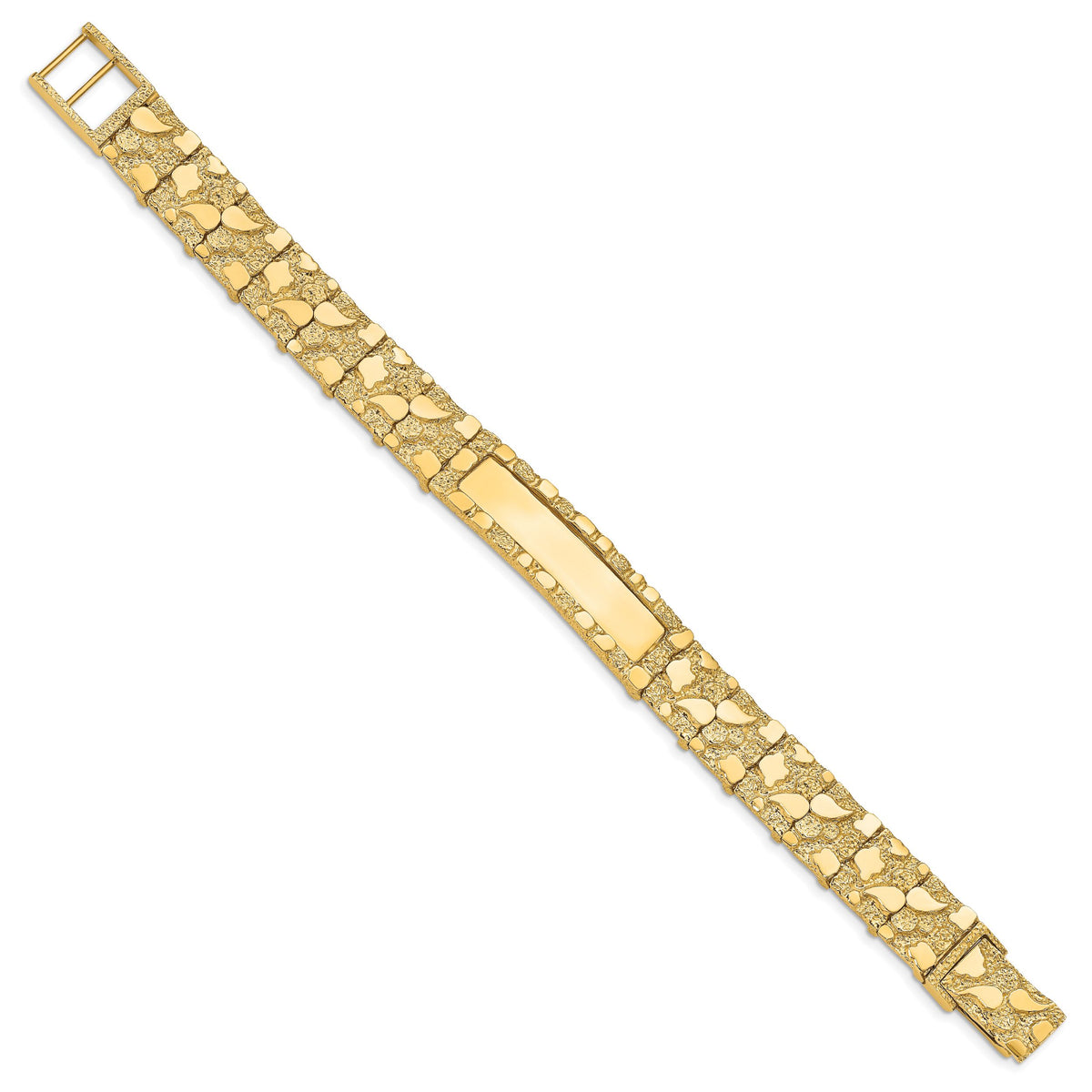 14k 12.0mm Nugget ID Bracelet-NUGID12-7