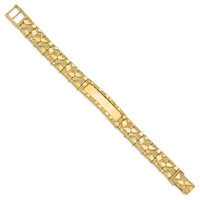 14k 12.0mm Nugget ID Bracelet-NUGID12-7