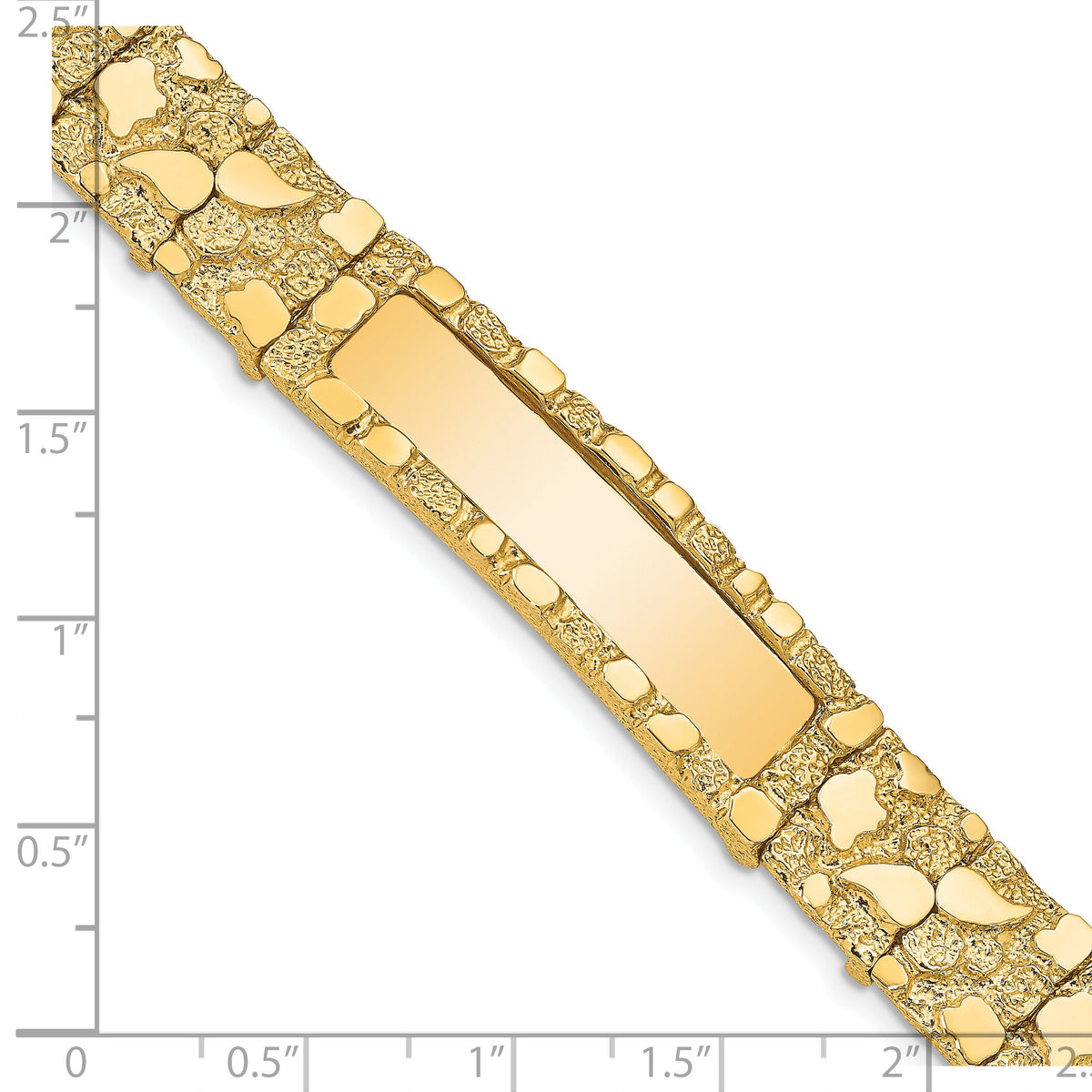 14k 12.0mm Nugget ID Bracelet-NUGID12-8