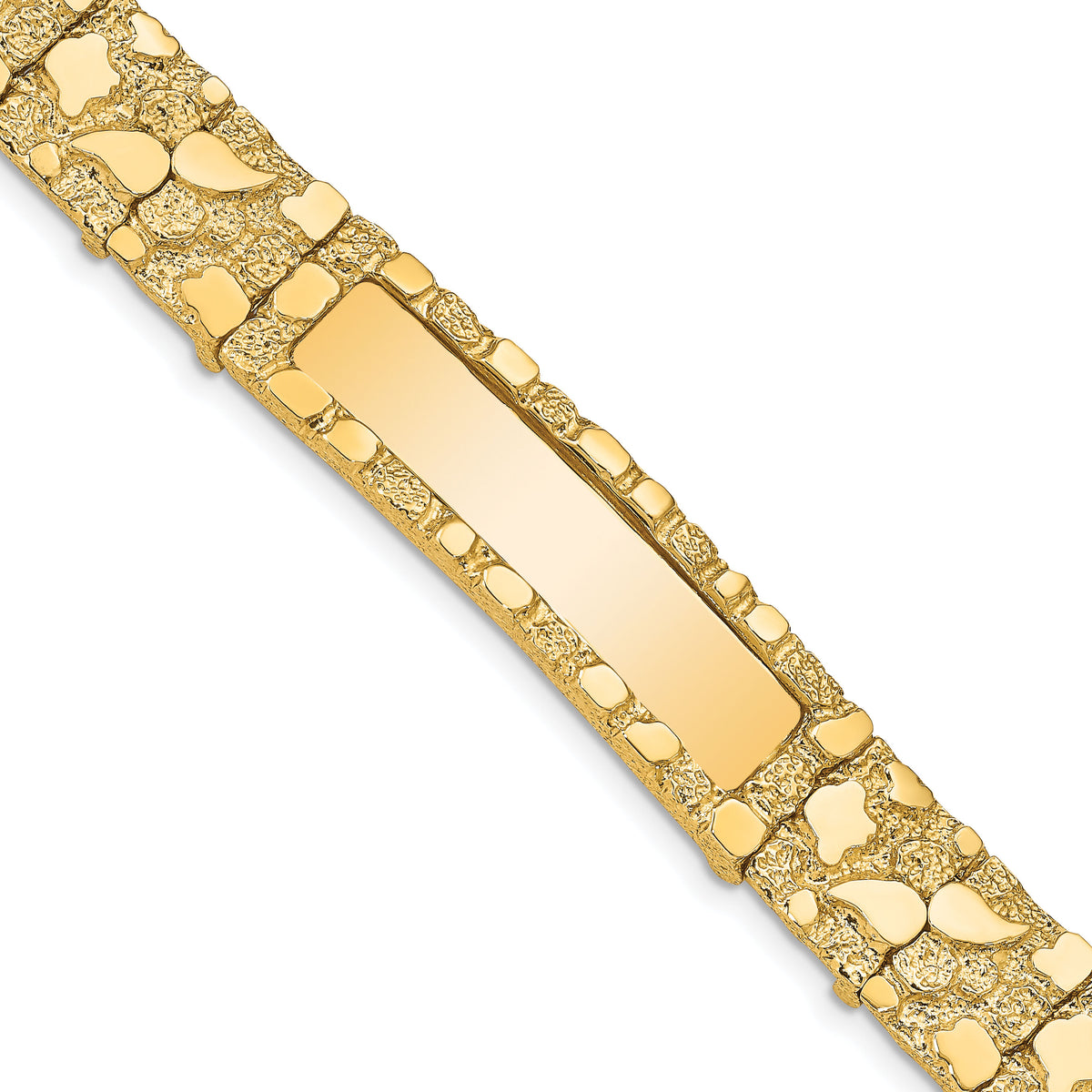 14k 12.0mm Nugget ID Bracelet-NUGID12-7