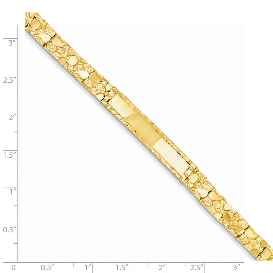 14k 7mm Nugget ID Bracelet-NUGID7-8