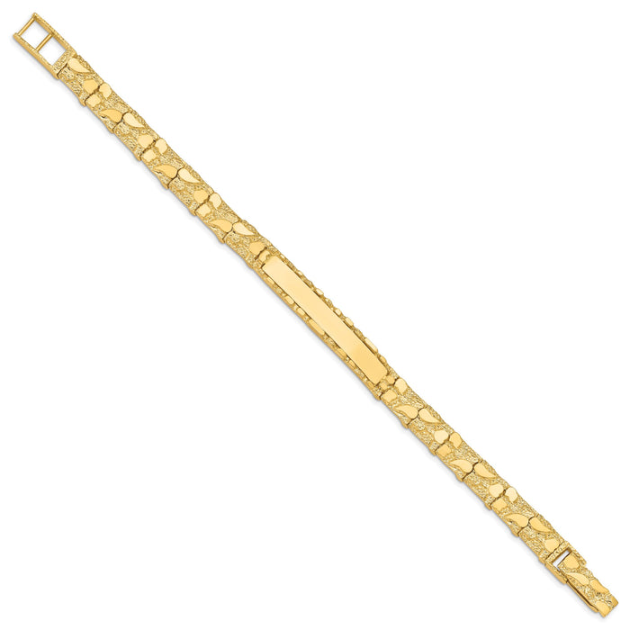14k 7mm Nugget ID Bracelet-NUGID7-8