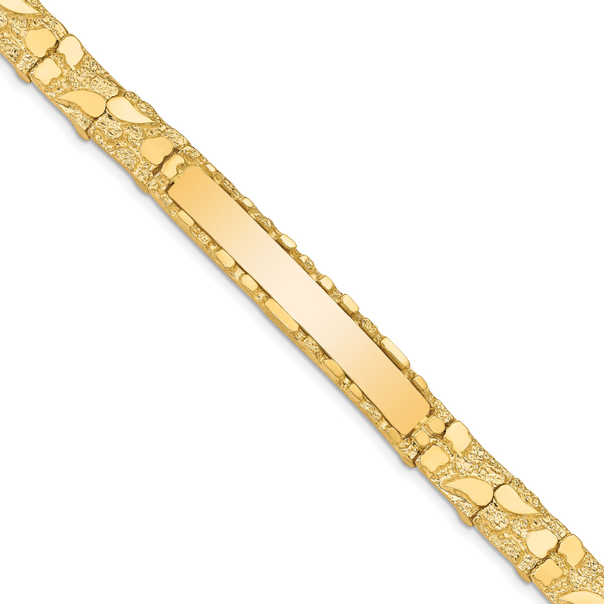 14k 7mm Nugget ID Bracelet-NUGID7-7