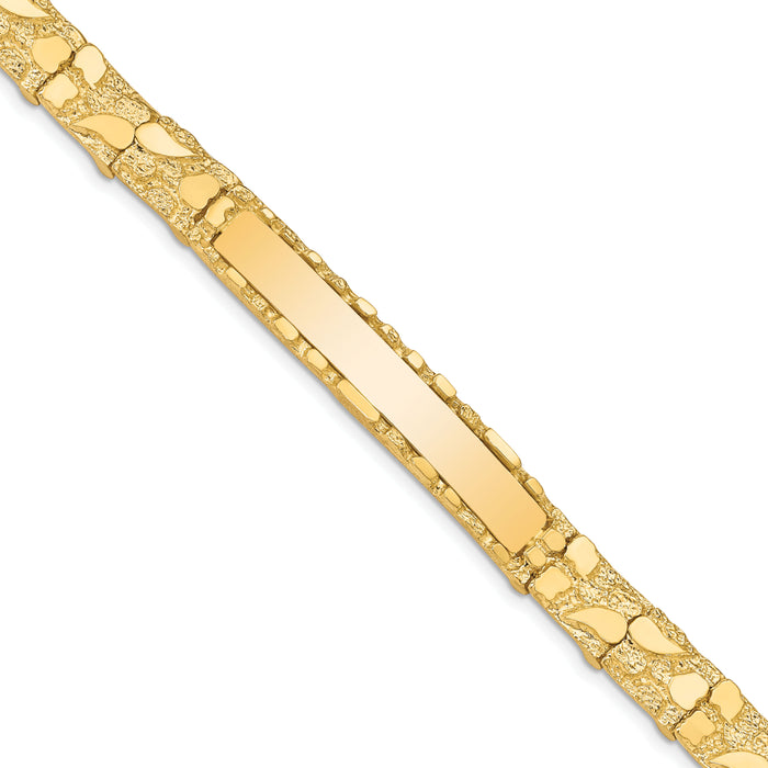 14k 7mm Nugget ID Bracelet-NUGID7-7