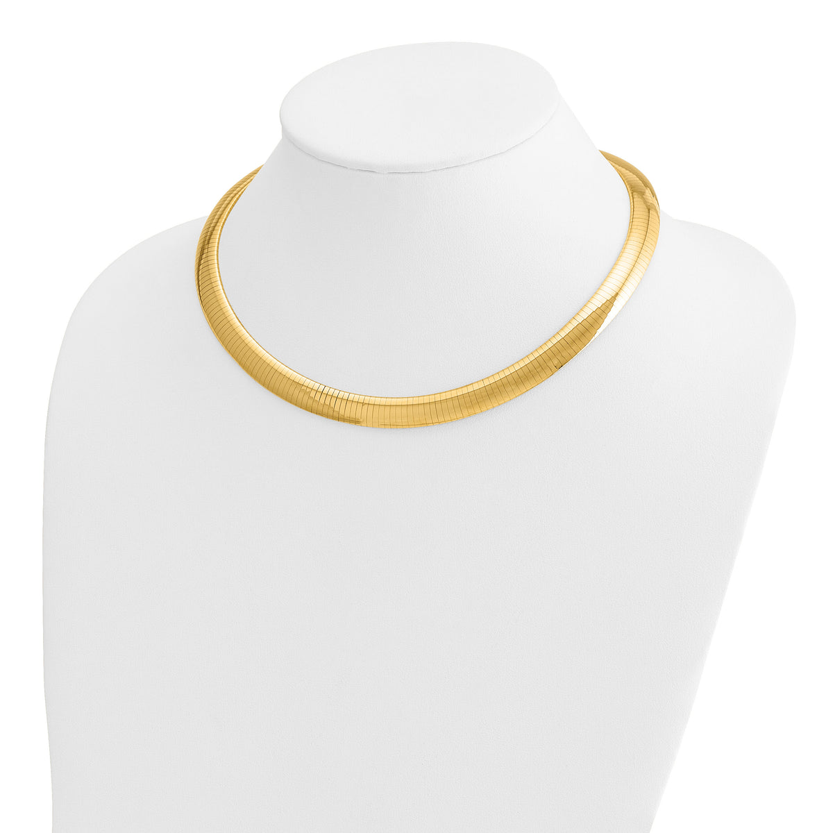 14k 10mm Domed Omega Necklace-OD10-16