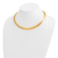 14k 10mm Domed Omega Necklace-OD10-16