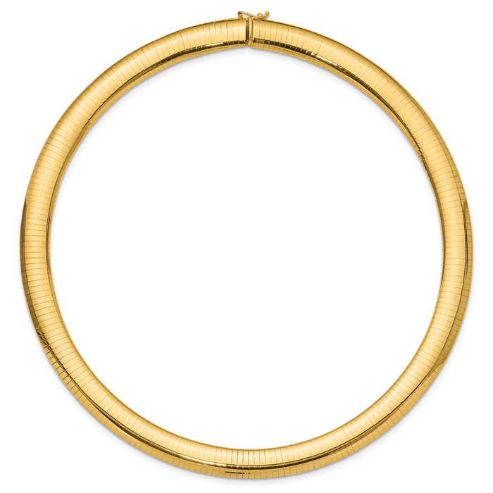14k 10mm Domed Omega Necklace-OD10-16