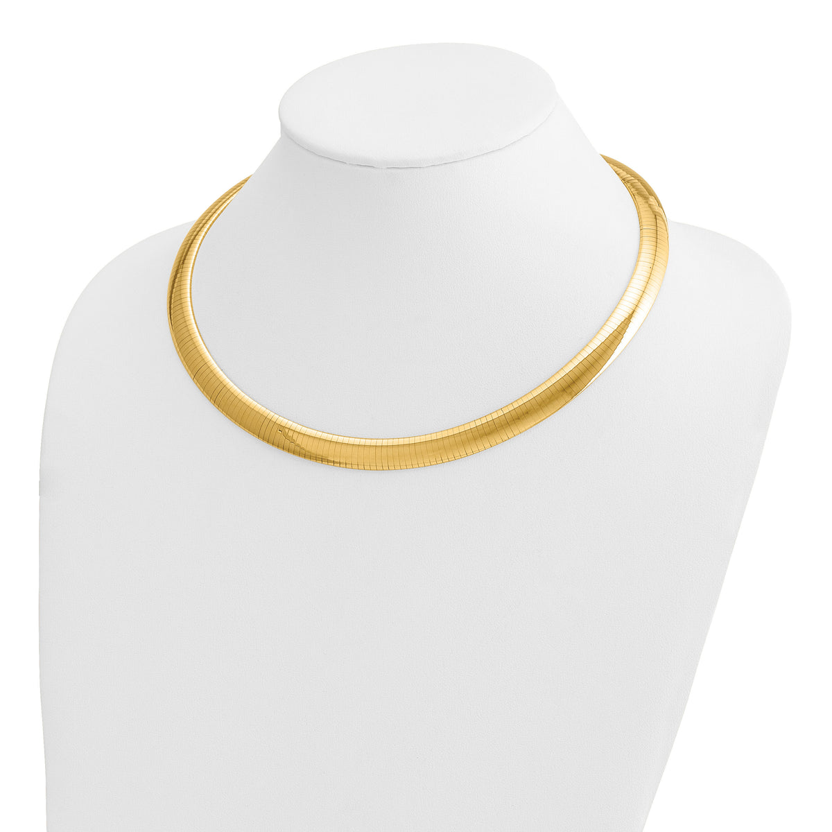 14k 10mm Domed Omega Necklace-OD10-18