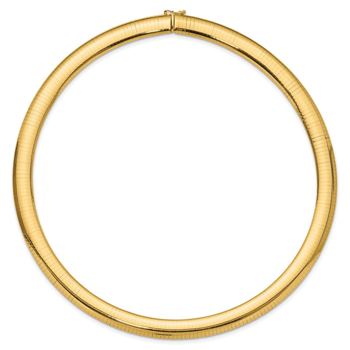 14k 10mm Domed Omega Necklace-OD10-18