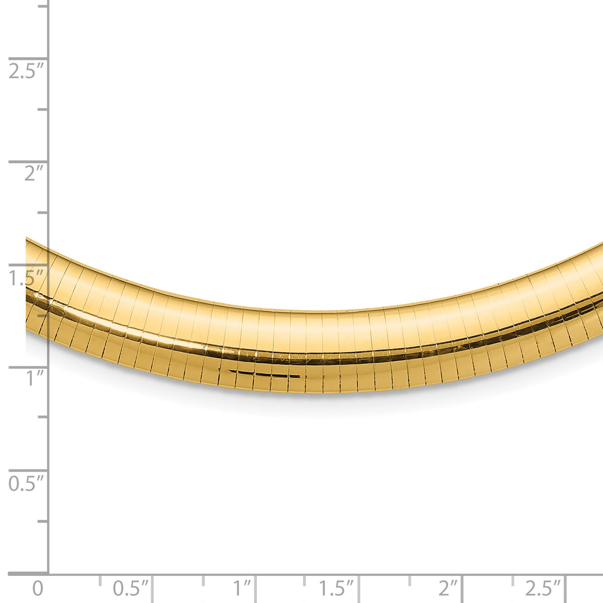 14k 10mm Domed Omega Necklace-OD10-18