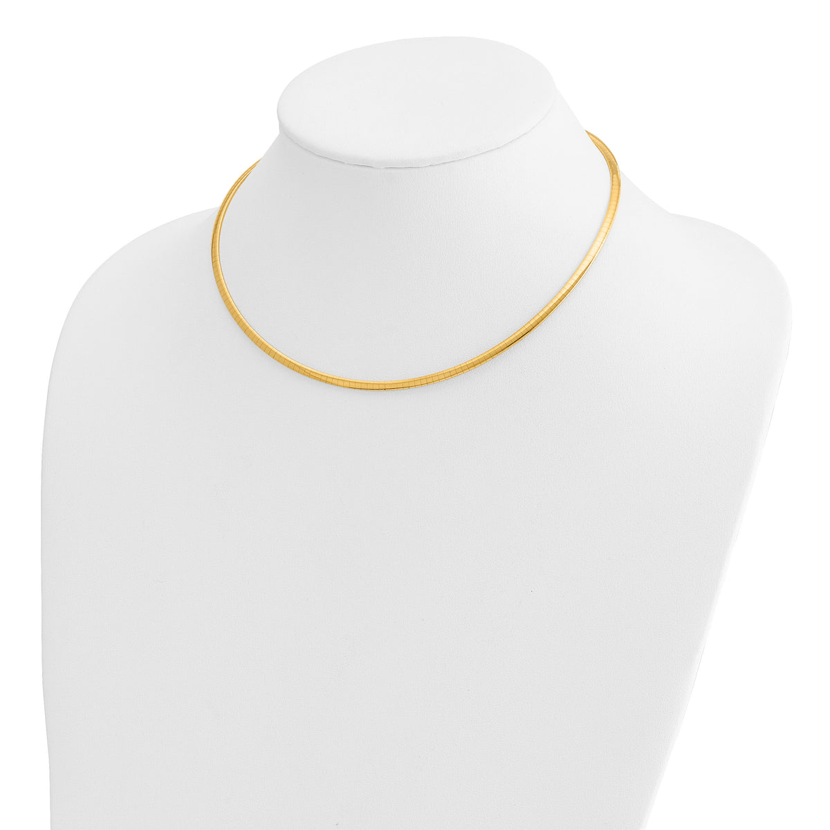 14k 3mm Domed Omega Necklace-OD3-16