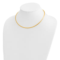 14k 3mm Domed Omega Necklace-OD3-16
