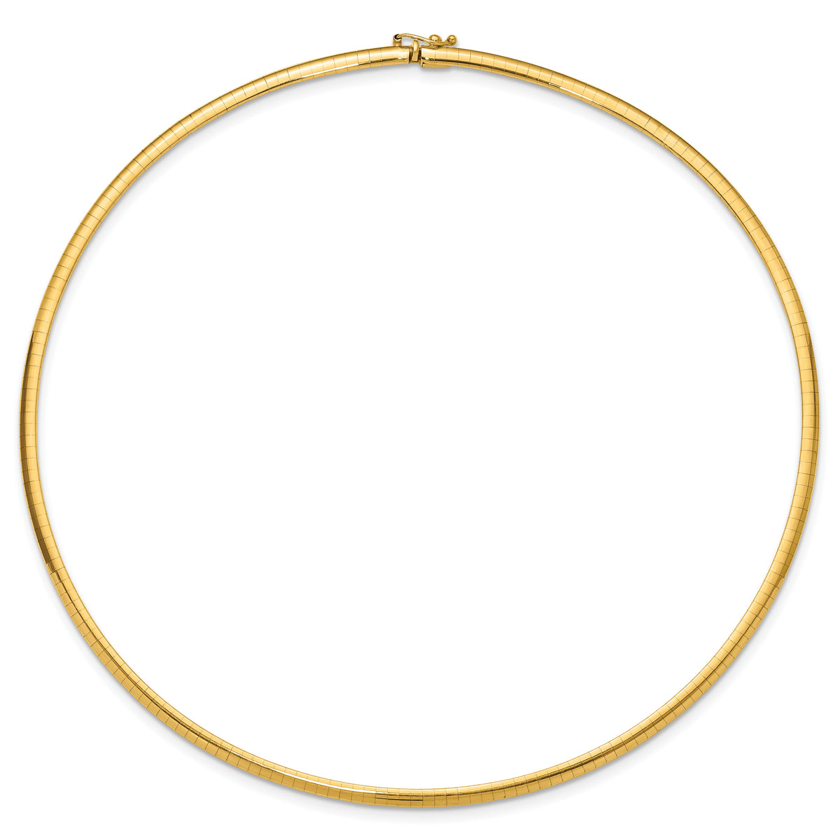 14k 3mm Domed Omega Necklace-OD3-16