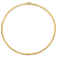 14k 3mm Domed Omega Necklace-OD3-16