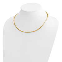 14k 3mm Domed Omega Necklace-OD3-18