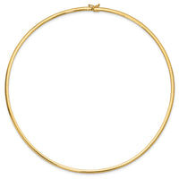 14k 3mm Domed Omega Necklace-OD3-18