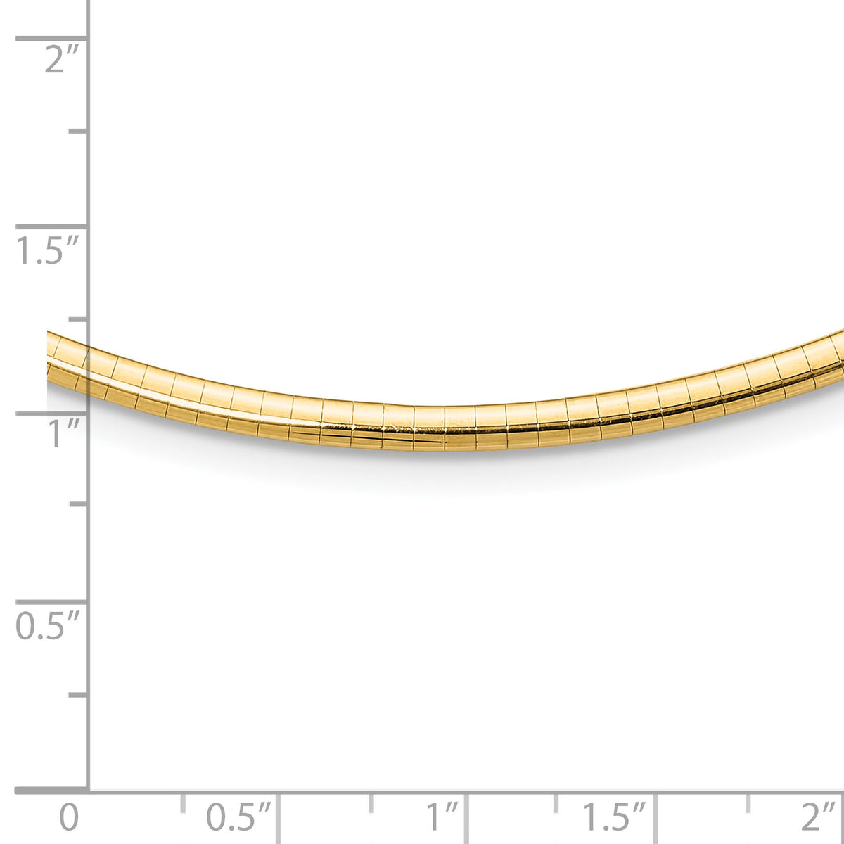 14k 3mm Domed Omega Necklace-OD3-18