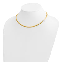 14k 4mm Domed Omega Necklace-OD4-16