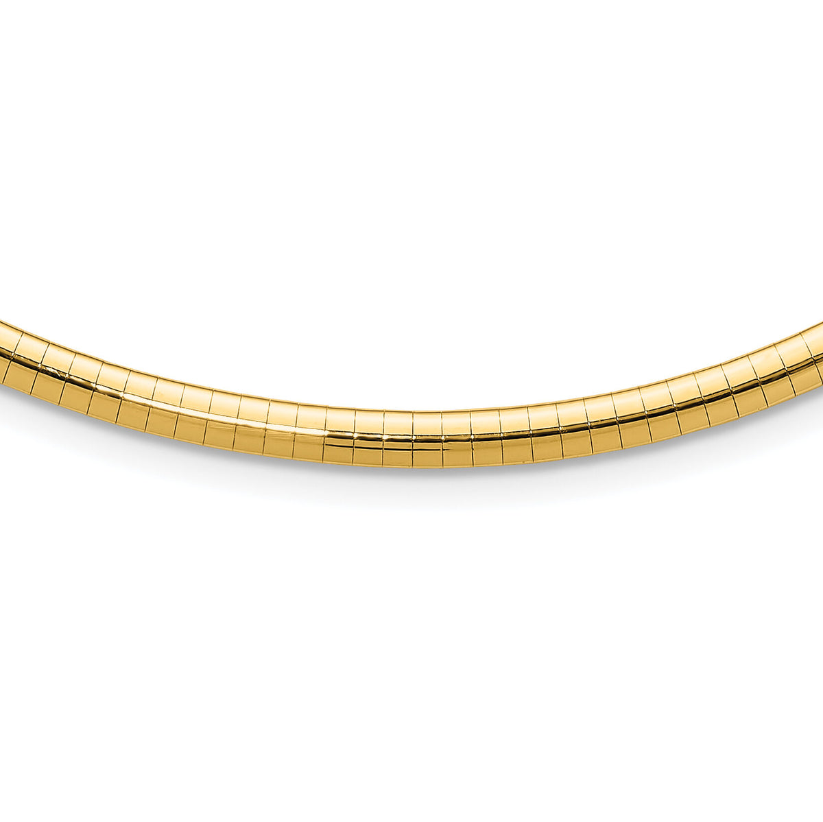 14k 4mm Domed Omega Necklace-OD4-16
