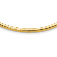 14k 4mm Domed Omega Necklace-OD4-16