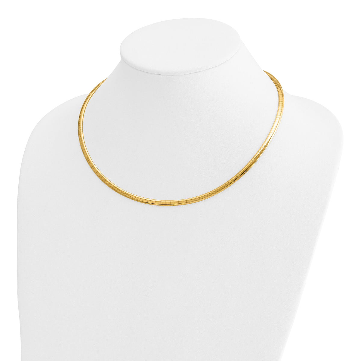 14k 4mm Domed Omega Necklace-OD4-18