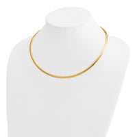 14k 4mm Domed Omega Necklace-OD4-18