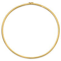 14k 4mm Domed Omega Necklace-OD4-18