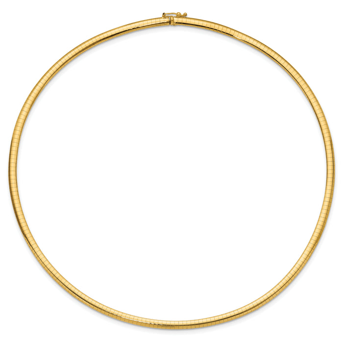 14k 4mm Domed Omega Necklace-OD4-18