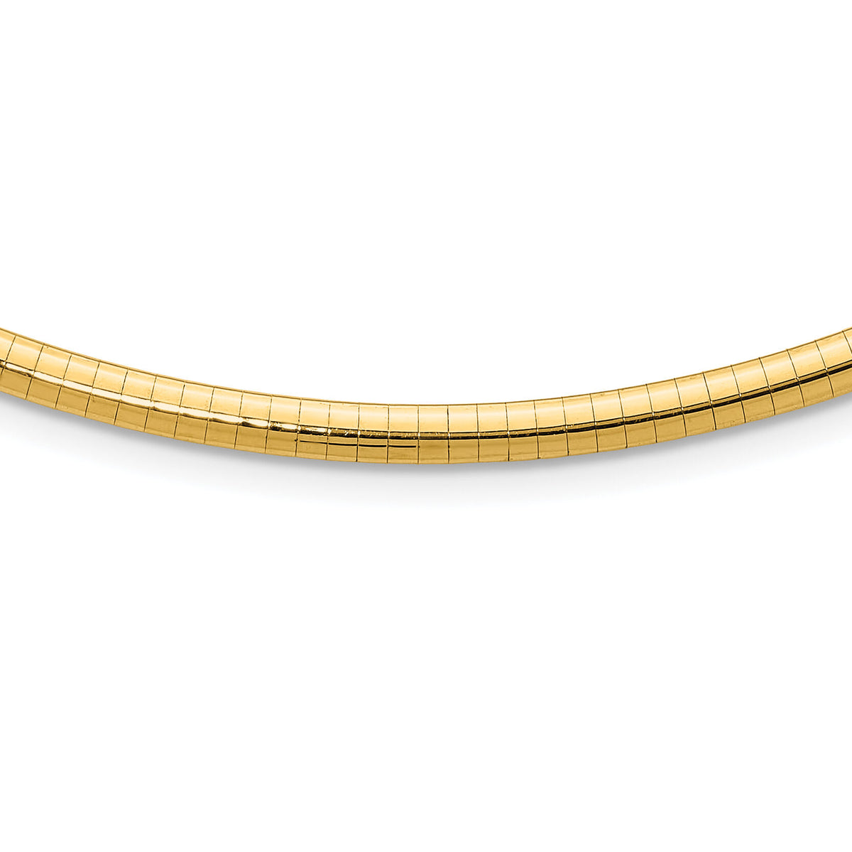 14k 4mm Domed Omega Necklace-OD4-18