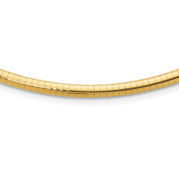 14k 4mm Domed Omega Necklace-OD4-18