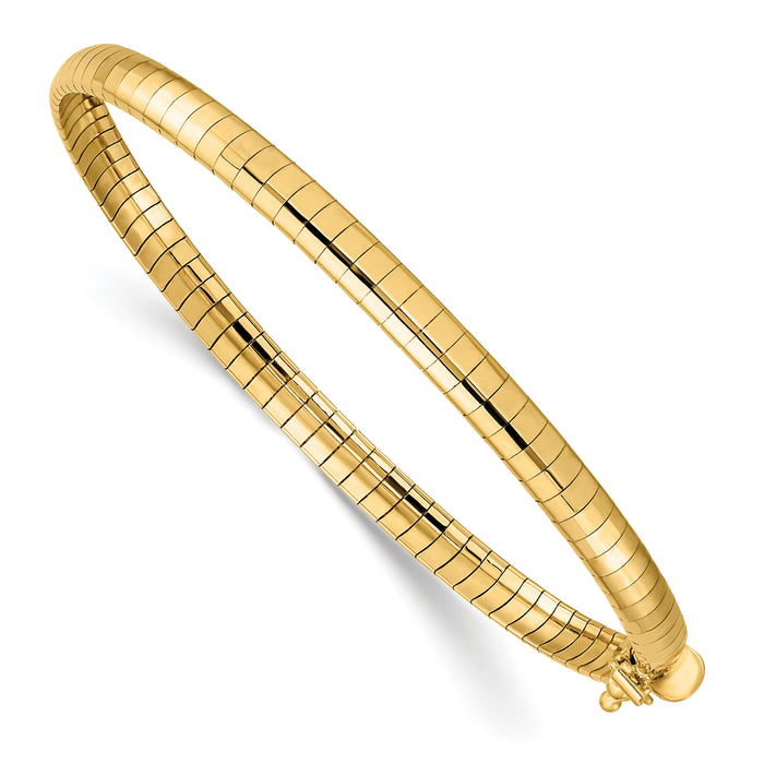 14k 4mm Domed Omega Bracelet-OD4-7