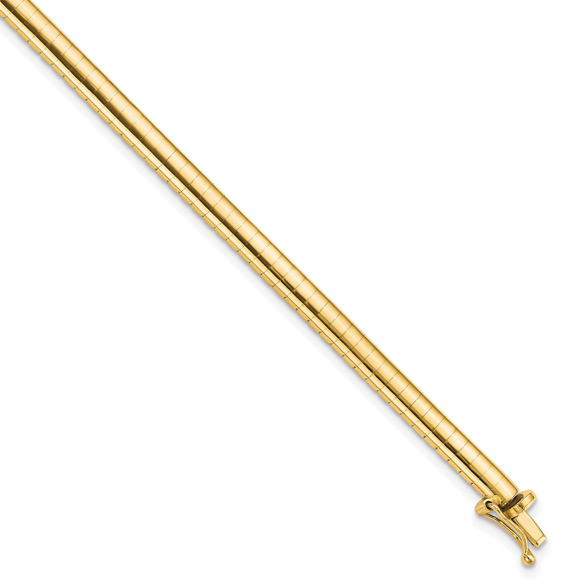 14k 4mm Domed Omega Bracelet-OD4-7