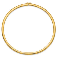 14k 6mm Domed Omega Necklace-OD6-16