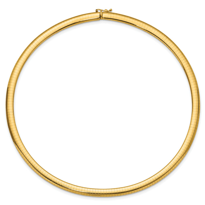 14k 6mm Domed Omega Necklace-OD6-16