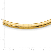 14k 6mm Domed Omega Necklace-OD6-16