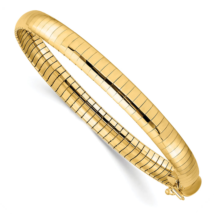 14k 6mm Domed Omega Bracelet-OD6-7